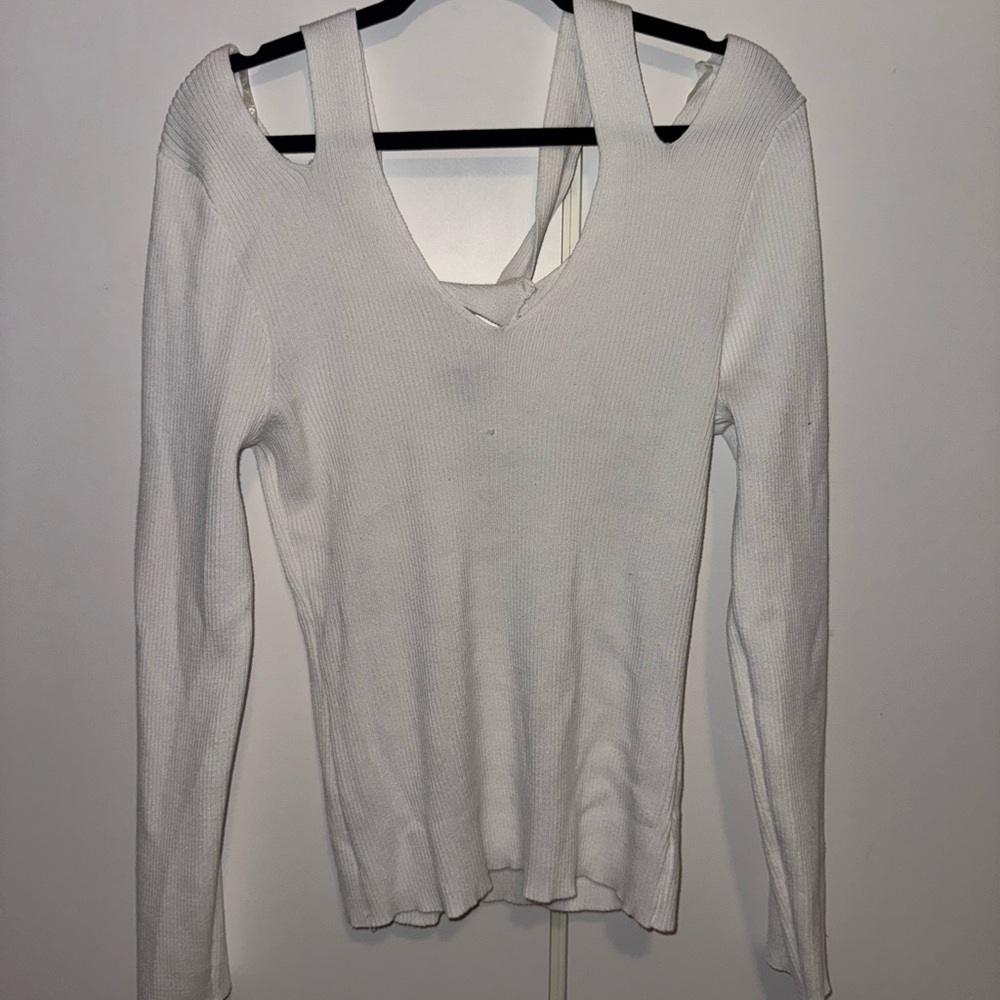 Almost Famous Ribbed Knit Top in White